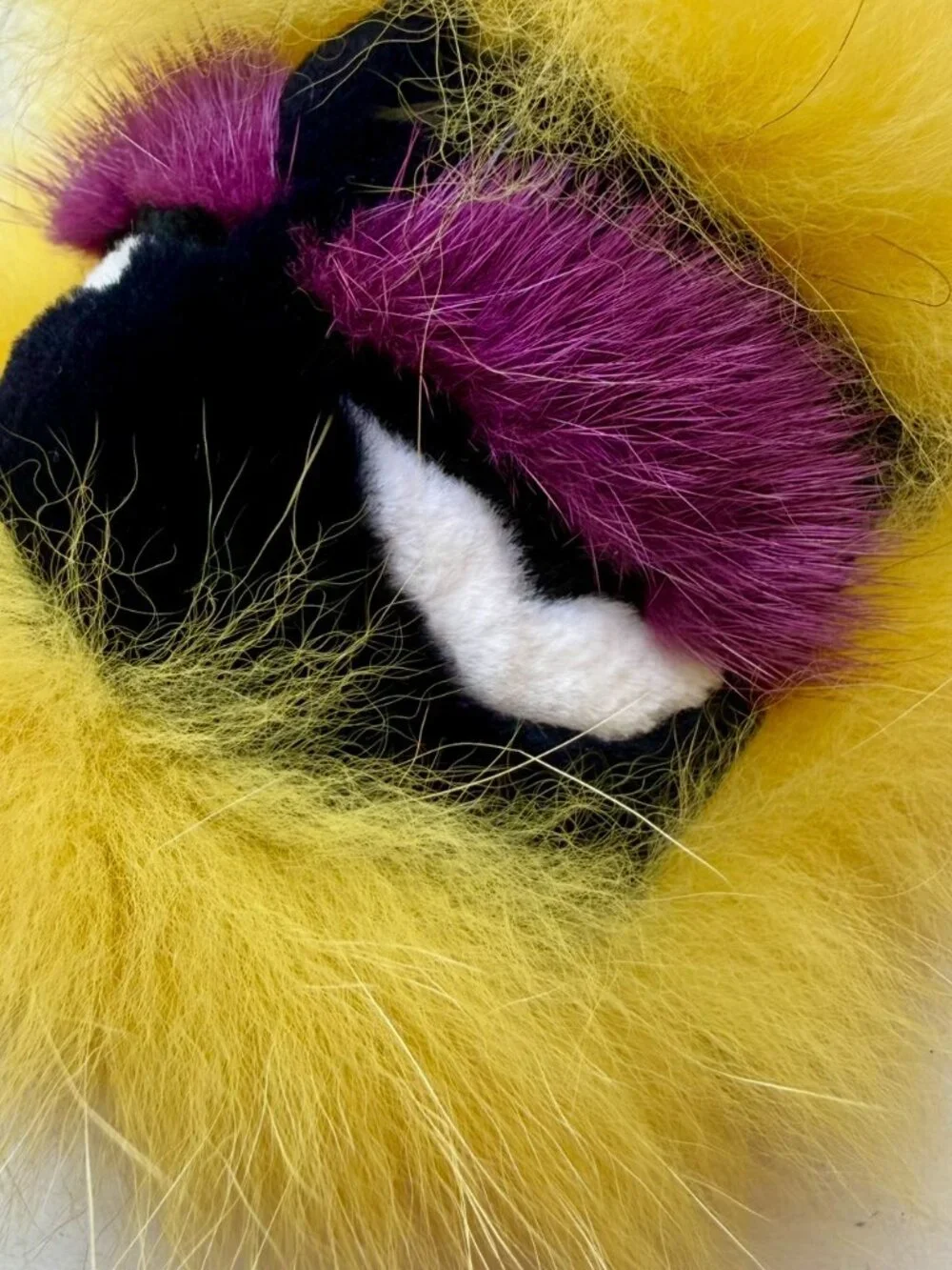Fendi Yellow Monster Bag Bugs Mink Fox Fur Bag Charm